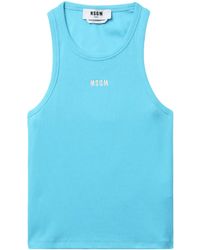MSGM - Logo-Embroidered Tank Top - Lyst
