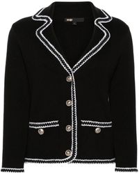 Maje - Contrasting-trim Buttoned Cardigan - Lyst