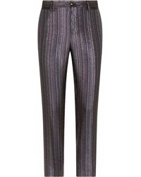 Dolce & Gabbana - Pantalon de costume à rayures métallisées - Lyst