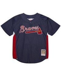 Mitchell & Ness - Top 007 Atlanta Braves Con Dettaglio A Righe - Lyst