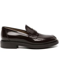 Gianvito Rossi - Harris Debossed-logo Leather Loafers - Lyst