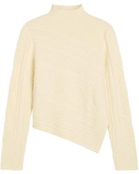 STAUD - Sidney Cable-Knit Asymmetric Sweater - Lyst