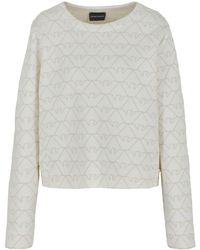 Emporio Armani - Monogram Cropped Sweatshirt - Lyst