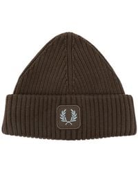 Fred Perry - Cotton Ribbed Beanie - Lyst