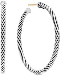 David Yurman - Sterling Cable Hoop Earrings - Lyst