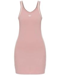 adidas - Logo-Embroidered Side-Stripe Dress - Lyst