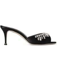 Manolo Blahnik - Tulimu Crystal-Embellished Heeled Sandals - Lyst