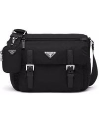 Prada - Bolso de hombro Re-Nylon con placa del logo - Lyst