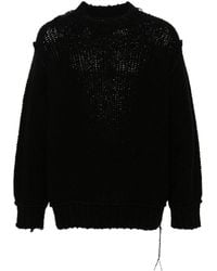Sacai - Exposed-seams Open-knit Jumper - Lyst