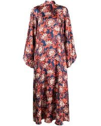 La DoubleJ - Magnifico Moonflower-print Silk Dress - Lyst