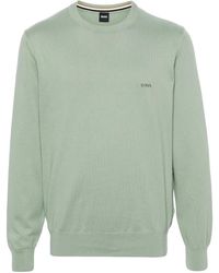 BOSS - Embroidered-Logo Cotton Jumper - Lyst