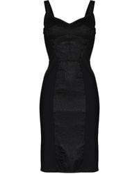 Dolce & Gabbana - Fitted Dress With Textured Panels - Lyst