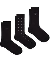 Emporio Armani - Polka Dot Logo Socks (Pack Of Three) - Lyst