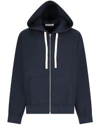 Jil Sander - Zip-Up Drawstring Hoodie - Lyst