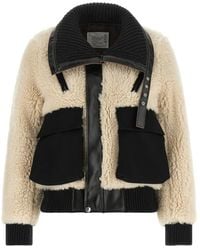 Sacai - Shearling-Effect Ribbed-Knit Jacket - Lyst