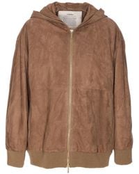 Max Mara - Hooded Suede Zip Jacket - Lyst