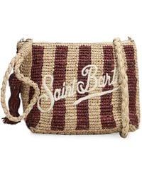 MC2 Saint Barth - Striped Embroidered-Logo Clutch Bag - Lyst