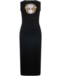 Roberto Cavalli - Embroidered Cut-Out Midi Dress - Lyst