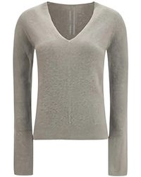 Rick Owens - V-Neck Long-Sleeve Sweater - Lyst