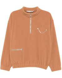 Joshua Sanders - Embroidered Fleece Zip-Up Sweatshirt - Lyst