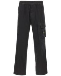 Stone Island - 3100036 Stretch-Organic-Broken-Twill-Cotton Old-Effect Loose-Fit- Joggers With Drawstring Cuffs - Lyst