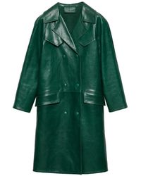 Prada - Leren Jas Met Dubbele Rij Knopen - Lyst