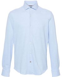 BOSS - Spread-collar Cotton Shirt - Lyst