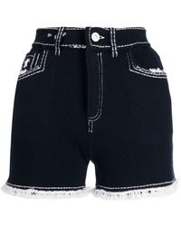 Barrie - Frayed-detail Knitted Shorts - Lyst