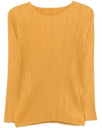 Pleats Please Issey Miyake - Monthly Colors September Pleated Long-Sleeve Blouse - Lyst