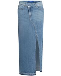 Karl Lagerfeld - Jupe Longue En Jean À Design Asymétrique - Lyst
