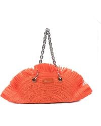 Blumarine - Raffia Chain Shoulder Bag - Lyst