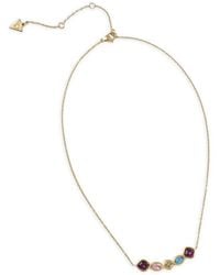 Guess - Crystal-Embellished Logo-Plaque Necklace - Lyst