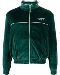 Sporty & Rich - Logo-Embroidered Zipped Sweatshirt - Lyst