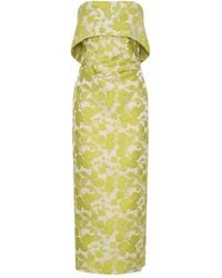 Anna Quan - Floral-Print Strapless Maxi Evening Dress - Lyst