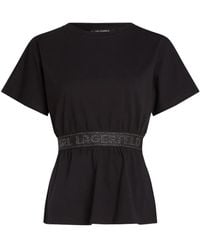KARL LAGERFELD - Camiseta con franja del logo - Lyst