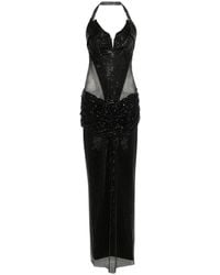 MITILIANE COUTURE - Crystal-Embellished Mesh Maxi Dress - Lyst