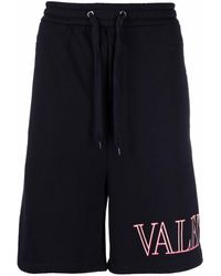 Valentino Garavani - Logo Printed Drop-crotch Shorts - Lyst