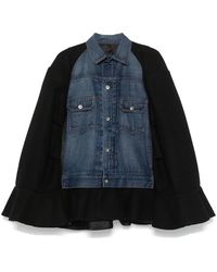 Sacai - Capa Con Panel Vaquero - Lyst