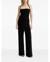KARL LAGERFELD - Ruched Halterneck Jumpsuit - Lyst