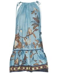 ALÉMAIS - Georgie Ruffled Printed Mini Dress - Lyst