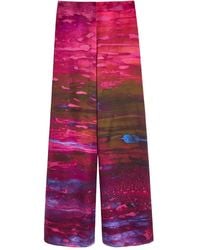 ROKSANDA - Arneau Printed Wide-Leg Silk Trousers - Lyst