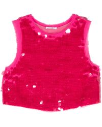 Patrizia Pepe - Top corto con lentejuelas - Lyst
