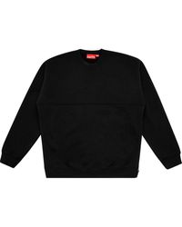 Supreme Cotton Split Crew Neck Sweatshirt in Black for Men | Lyst