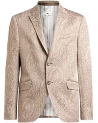 Etro - Single-Breasted Cotton-Blend Paisley Jacquard Jacket With Arnica Motif - Lyst