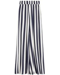 Bondi Born - Orta Striped Silk Palazzo Pants - Lyst
