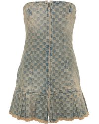 MISBHV - Monogram-Jacquard Denim Mini Dress - Lyst