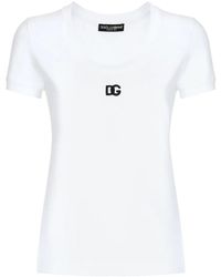 Dolce & Gabbana - T-Shirt With Embroidered Logo - Lyst