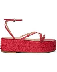Red(V) - Strappy Platform-Sole Espadrilles - Lyst
