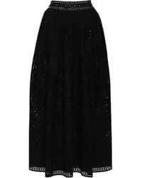 Alberta Ferretti - Lace-Detail Maxi Skirt - Lyst