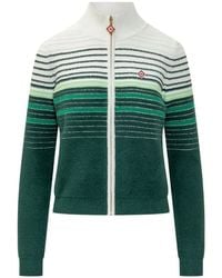 CASABLANCA - Striped Zip-Up Cardigan - Lyst